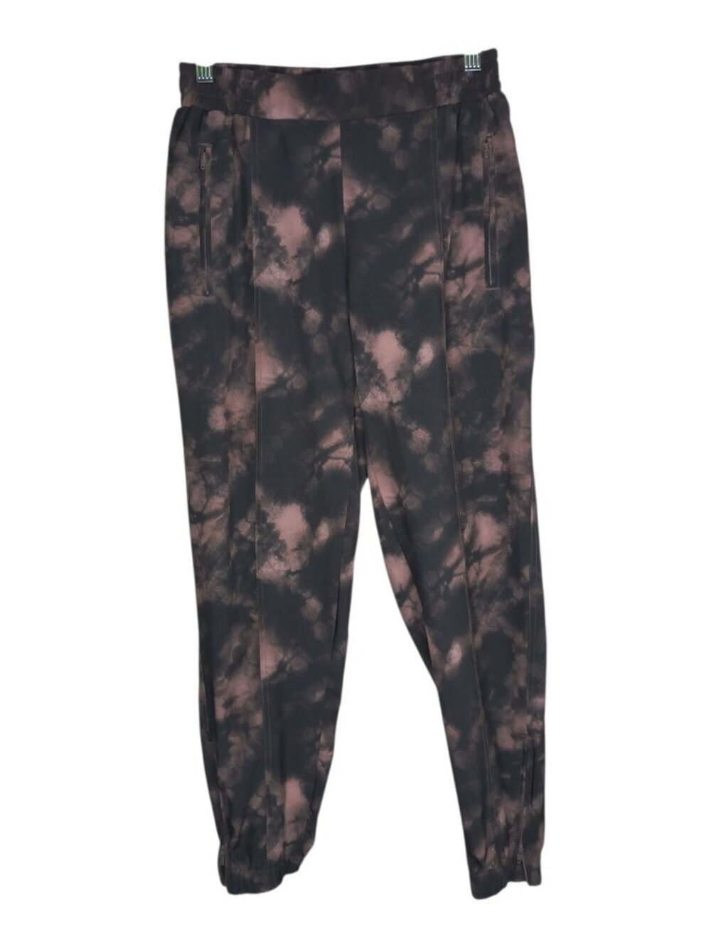 Old Navy Stretch Tech Black Tie Dye Zip Ankle Jogger Pants Women's Size Small